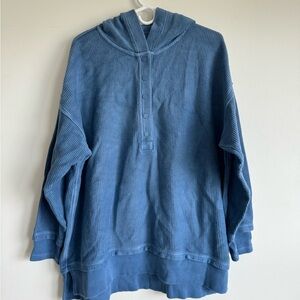 aerie Half Button Up Corduroy Sweater